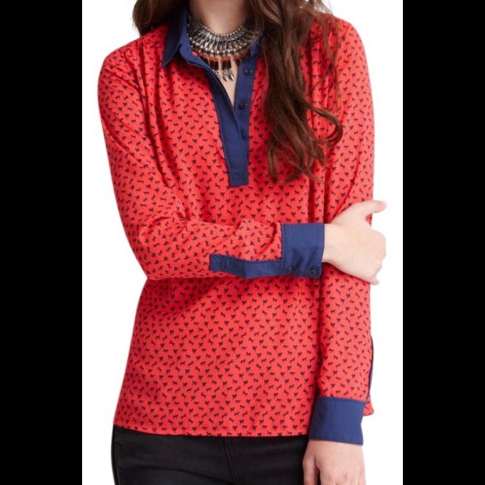 Free People Horse Print Boyfriend Shirt